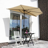 Sekey 270 cm half-round parasol with crank, sun protection UV50+